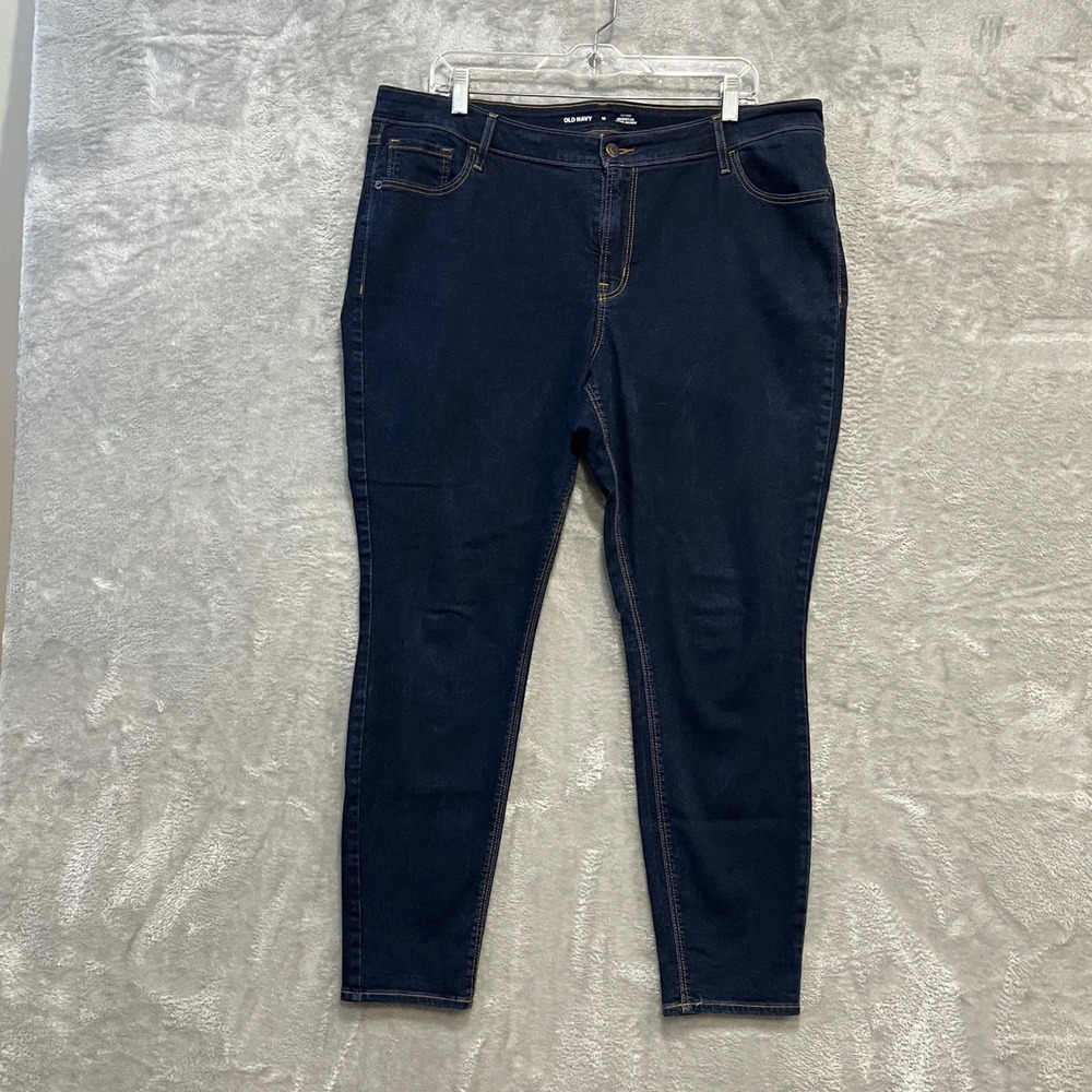 Old Navy Jeans Women‎ 18 Blue Rockstar Super Skinny Mid-Rise Dark Wash Denim
